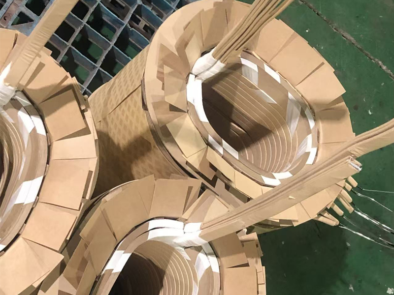 What does the internal structure of a dry-type transformer look like when disassembled?